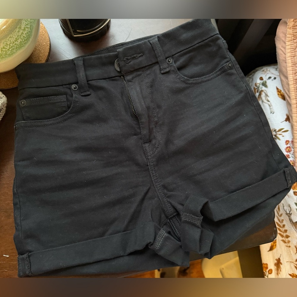 American Eagle Outfitters High Rise Black Denim Shorts
